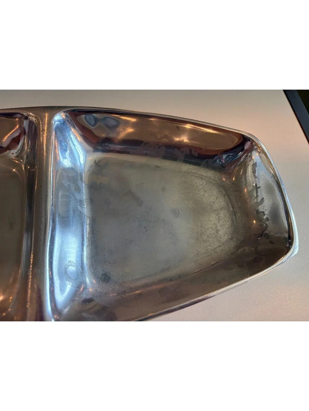 Pottery Barn Barona Cast Aluminum Serving Trays Divided Dish & Long Tray Set